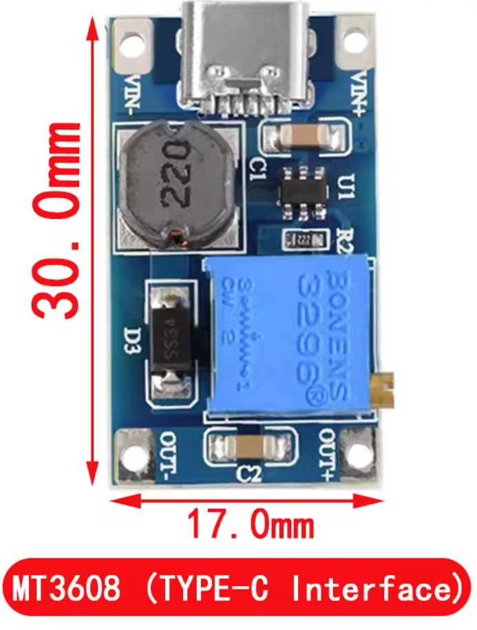 Convertidor Elevador tipo Boost, salida de hasta 28 V a 2A