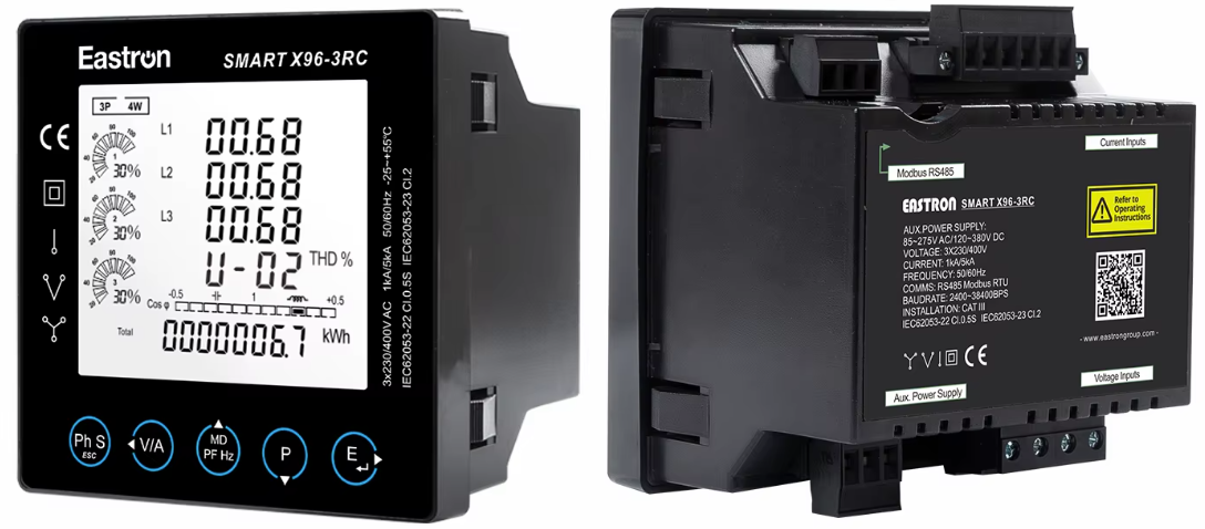 Medidor Trifásico Eastron X96-3RC con 3 Bobinas Rogowski - 1000 A